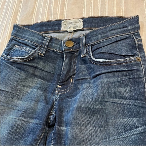 Current Elliott The Slim Bootcut Townie Raw Hem Mid Rise Jeans 23 - Picture 3 of 11